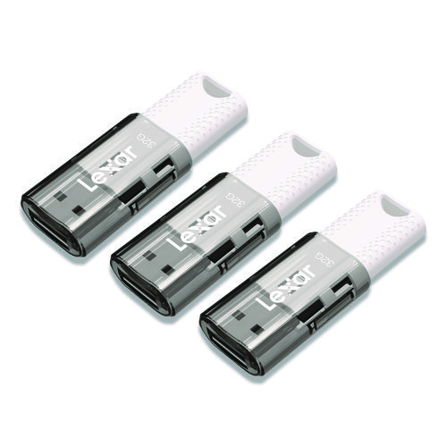 JumpDrive S60 USB 2.0 Flash Drive, 32 GB, Gray/White, 3/Pack