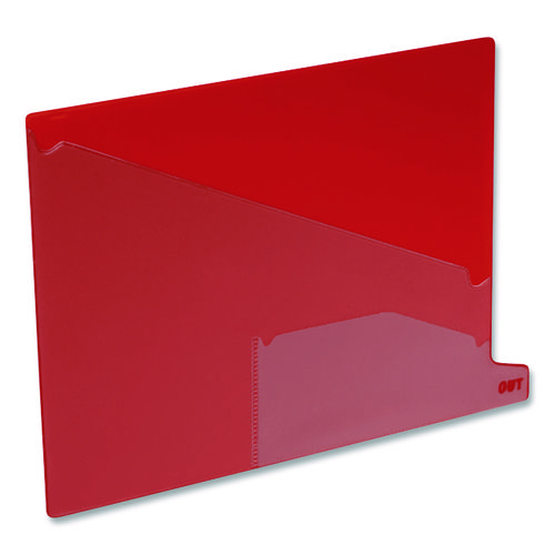 Colored Poly End Tab "Out" Guides, 1/3-Cut: Bottom Position, For Letter Size Files, Red, 25/Box