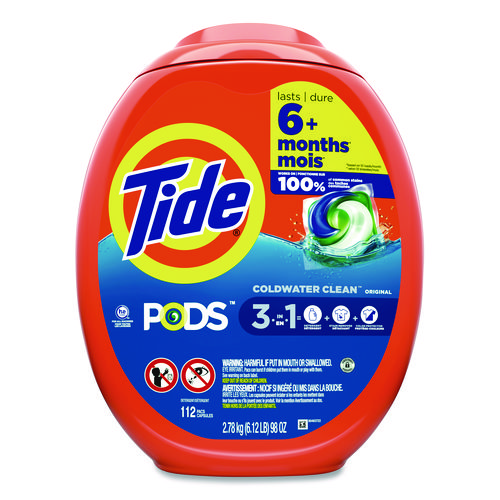 PODS Laundry Detergent, Pods, Tide Original, 112 Pods/Tub