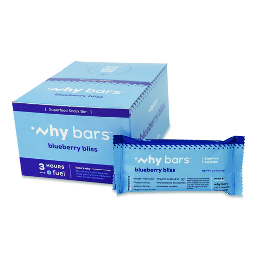 Superfood Snack Bar, Blueberry Bliss, 2.04 oz Bar, 12/Box