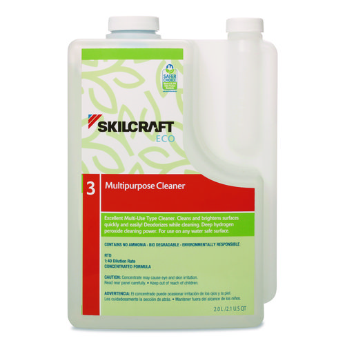 7930017149189, SKILCRAFT ECO Heavy-Duty All-Purpose Degreaser Concentrate, 2 L Bottle, 4/Pack