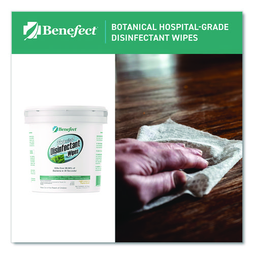 Botanical Disinfectant Wipes, 6 x 7, Light Lemon and Thyme, 250/Bucket