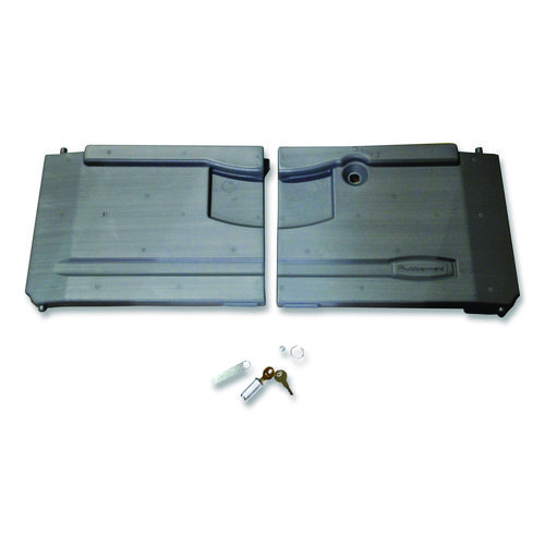 Utility Cart Replacement Parts, Door Kit with Lock, For Rubbermaid FG4094, FG4095, FG9T34, FG9T41, Structural Foam, Gray