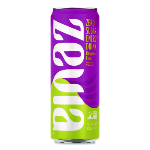 Zero Sugar Naturally Sweetened Energy Drink, Raspberry Lime, 12 oz Can, 12/Carton