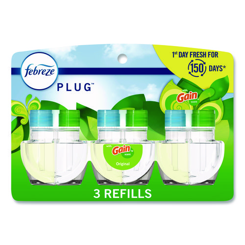 PLUG Air Freshener Refills, Gain Scent, 2.63 oz, 3/Pack, 6 Packs/Carton