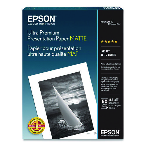 Ultra Premium Matte Presentation Paper, 10 mil, 8.5 x 11, Matte White, 50/Pack