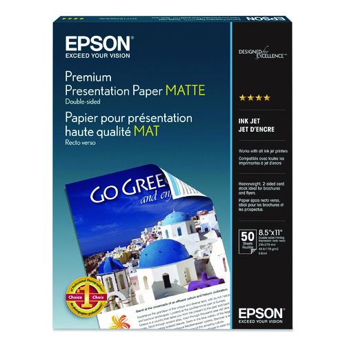 Premium Matte Presentation Paper, 9 mil, 13 x 19, Matte Bright White, 50/Pack