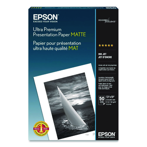 Ultra Premium Matte Presentation Paper, 10 mil, 13 x 19, Matte White, 50/Pack