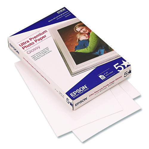 Ultra Premium Glossy Photo Paper, 11.8 mil, 4 x 6, Glossy Bright White, 60/Pack