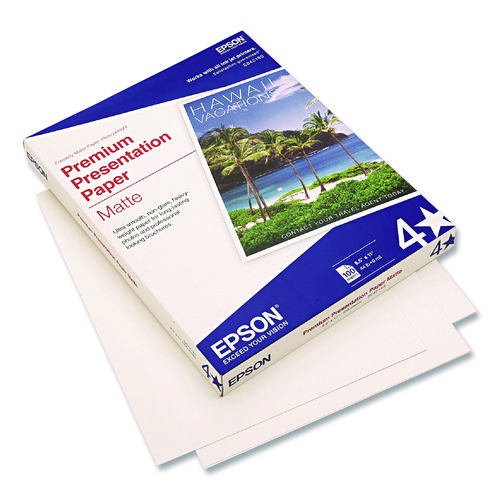 Premium Matte Presentation Paper, 9 mil, 8.5 x 11, Matte Bright White, 100/Pack