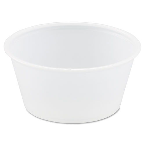 Image of Polystyrene Portion Cups, 3.25 oz, Translucent, 250/Bag, 10 Bags/Carton