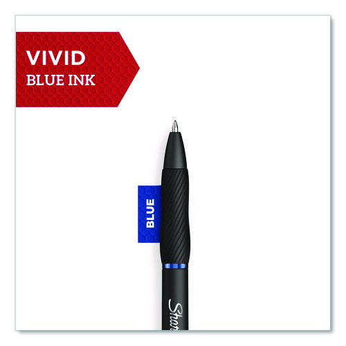 Sharpie S-Gel Gel Pen, Retractable, Medium 0.7 mm, Blue Ink, Black Barrel, 36/Pack