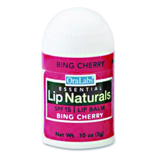 Assorted Flavors Lip Balm, Bing Cherry, Tea Tree Mint, Vanilla Bean, 0.1 oz Tube, 100/Box