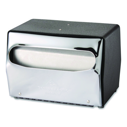 Tabletop Napkin Dispenser, 7.5" x 6" x 5.3", Black/Chrome