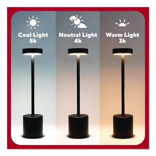 LED Desk Lamp, Candlestick Neck, 13.5" High, Black