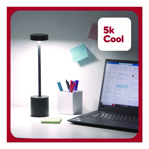 LED Desk Lamp, Candlestick Neck, 13.5" High, Black
