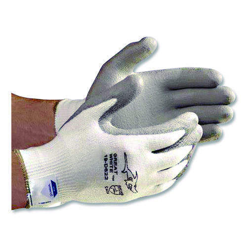 Great White 3GX Seamless Knit Dyneema Diamond Blended Gloves, Medium, White/Gray
