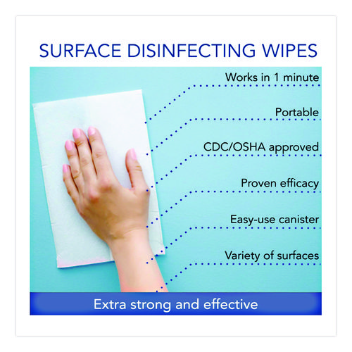 Sani-Cloth Prime Germicidal Disposable Wipes, Extra-Large, 1-Ply, 7.5 x 15, Unscented, White, 70/Canister, 6 Canisters/Carton