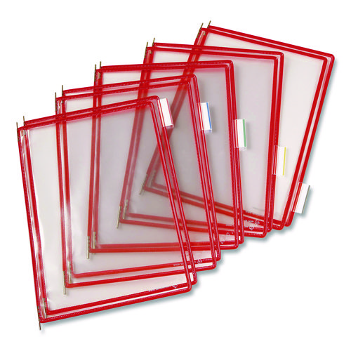 Pivoting Pockets, 1 Section, Red, 10/Pack