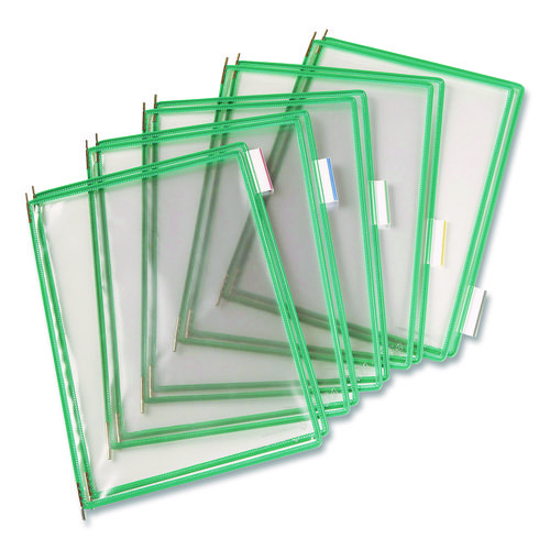 Pivoting Pockets, 1 Section, Green, 10/Pack