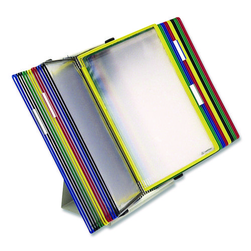 Desktop Reference and Display System, 40 Panels with Assorted Borders, White Base