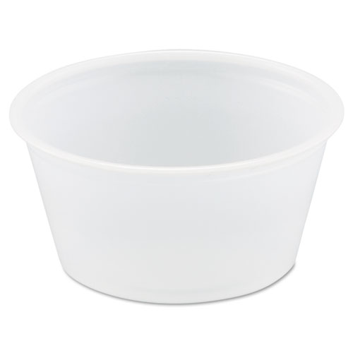 Image of Polystyrene Portion Cups, 2 oz, Translucent, 250/Bag, 10 Bags/Carton