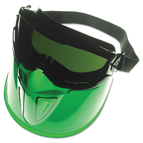 Image of V90 Series Face Shield, Black Frame, Dark Green Lens, Anti-Fog