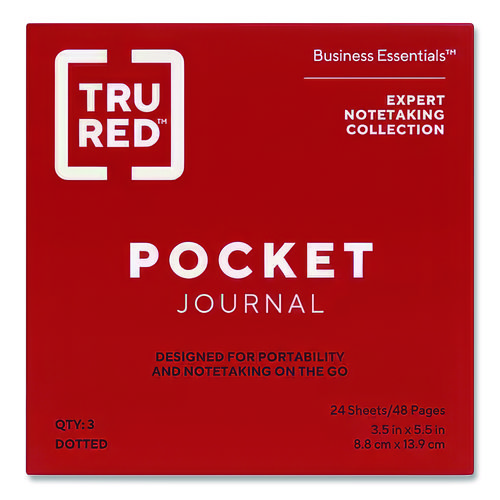 Pocket Journal, 1-Subject, Dotted Rule, Assorted Cover Colors, (48) 5.5 x 3.5 Sheets, 3/Pack