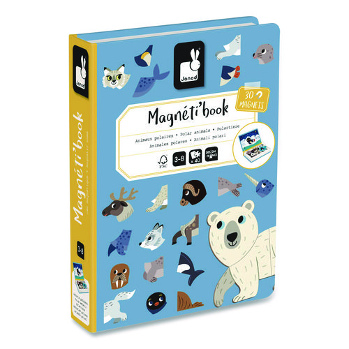 Magneti'books, Polar Animals, 40 Pieces (10 Cards, 30 Magnetic Shapes), Ages 3 to 8