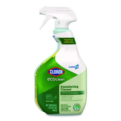 Clorox Pro EcoClean Disinfecting Cleaner, Unscented, 32 oz Spray Bottle