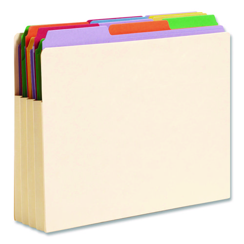 Manila End Tab TUFF Pockets, 3.5" Expansion, Letter Size, Manila, 10/Box