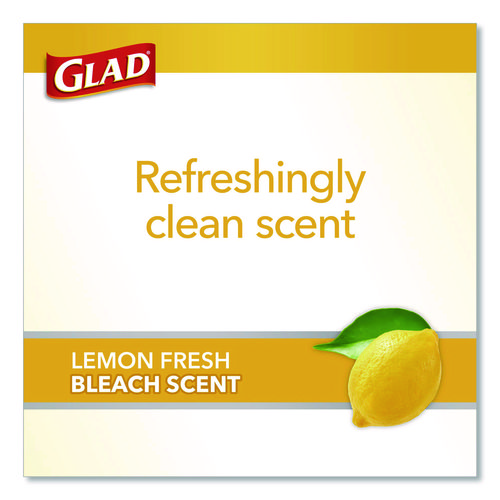Medium Drawstring Trash Bags with Clorox, 8 gal, Lemon Fresh Bleach Scent, 0.74 mil, 23" x 21.63", Gray, 26/Box