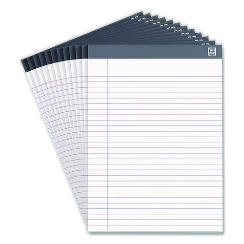 Notepads, Wide/Legal Rule, 50 White 8.5 x 11.75 Sheets, 12/Pack