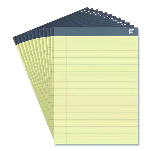 Notepads, Wide/Legal Rule, 50 Canary-Yellow 8.5 x 11.75 Sheets, 12/Pack