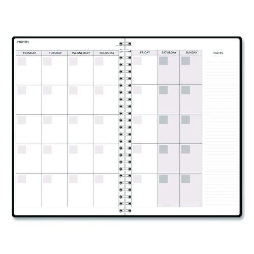 Recycled Non-Dated Monthly/Weekly Planner, Abstract Faces, Black/White Cover, Undated