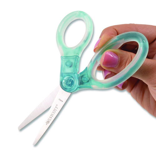 Jellies Kids Scissors, 5" Long, Straight Assorted Handle Colors, 12/Pack