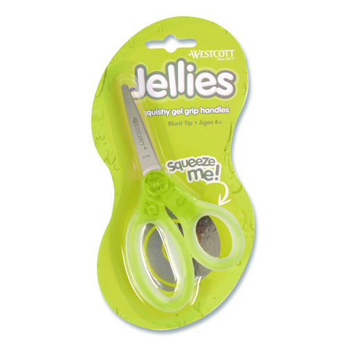 Jellies Kids Scissors, 5" Long, Straight Assorted Handle Colors, 12/Pack
