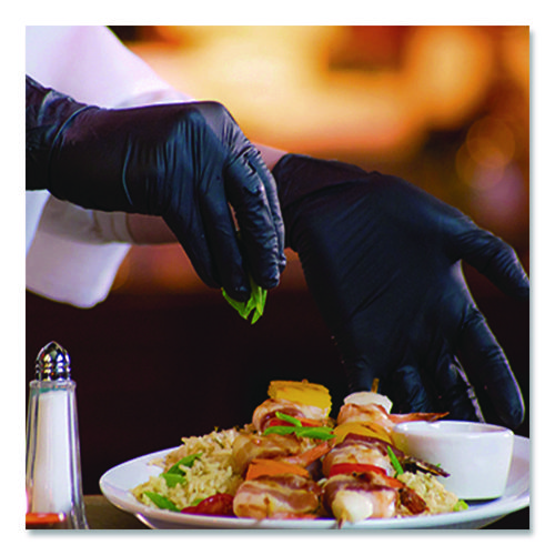 Industrial Nitrile Gloves, 2X-Large, Black, 100/Box
