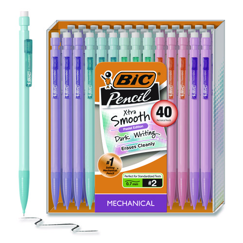 Xtra Smooth Mechanical Pencil, HB #2 Black Lead, Assorted Pastel Color Barrels, 40/Pack