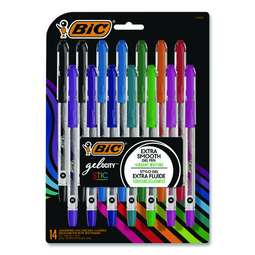 Gel-ocity STIC Gel Pen, Stick, Medium 0.7 mm, Randomly Selected Ink and Barrel Color Assortment, 14/Pack