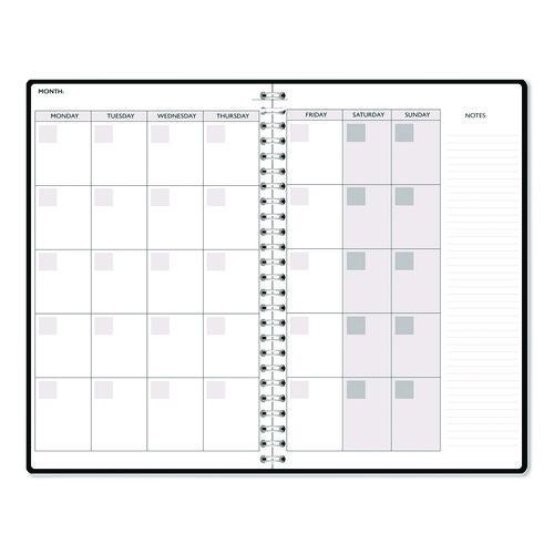 Recycled Non-Dated Monthly/Weekly Planner, Gold and Smoke, Multicolor Cover, Undated