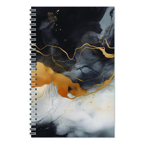 Recycled Non-Dated Monthly/Weekly Planner, Gold and Smoke, Multicolor Cover, Undated