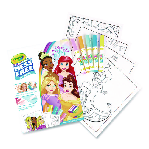 Disney Princess Color Wonder Kit, (18) Coloring Pages and (5) Markers