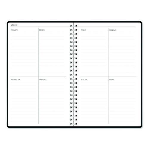 Recycled Non-Dated Monthly/Weekly Planner, Black and White Floral, Black/White Cover,  Undated