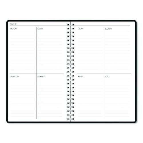 Recycled Non-Dated Monthly/Weekly Planner, Cherry Blossoms, Black/White Cover, Undated