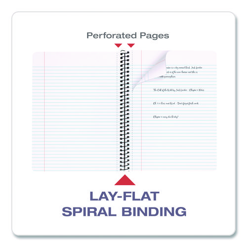 Spiralbound Composition Books, Medium/College Rule, Assorted Cover Colors, (80) 9.75 x 7.5 Sheets, 4/Pack