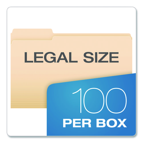 Standard Manila File Folders, 1/3-Cut Tabs: Left Position, Legal Size, Manila, 100/Box