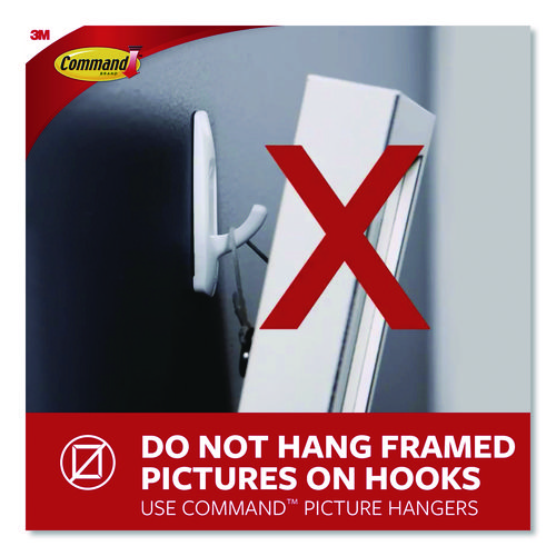 X-Large Utility Hooks, Plastic, White, 15 lb Capacity, 1 Hook and 4 Strips