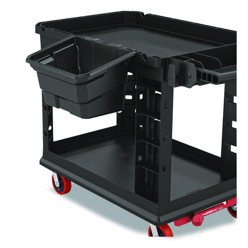 Utility Bin, 4 gal, 12.78" x 17.21" x 10.63", Black, 2/Pack