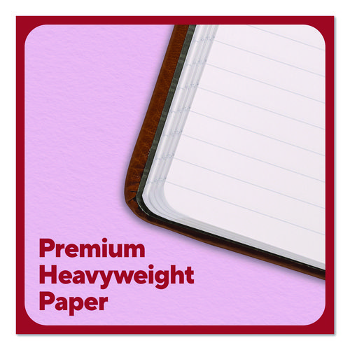 Flexible-Cover Business Journal with Elastic Closure, 1-Subject, Narrow Rule, Cognac Cover, (128) 8 x 5.5 Sheets